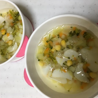 離乳食完了期☆タラとじゃがいもの野菜スープ☆